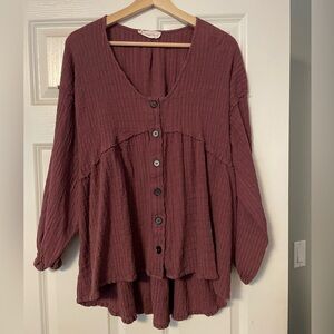 Together Maroon Button-Down Shirt